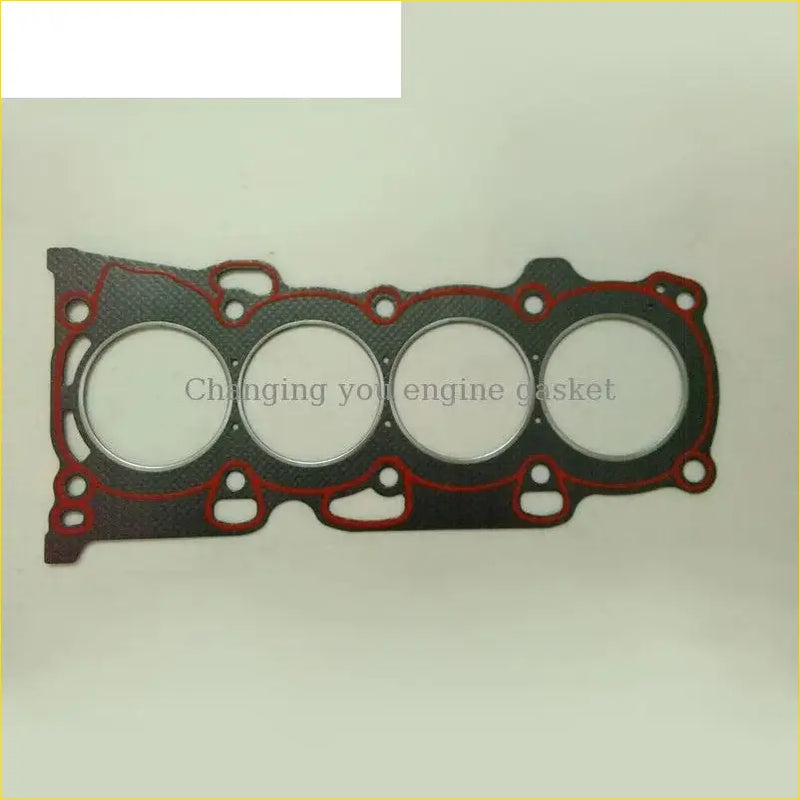 Black engine head gasket with red sealing edges and four circular openings for toyota avensis camry 16v 2.0l engines