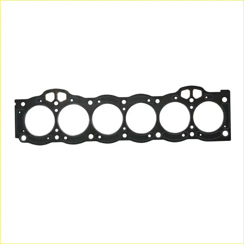 Black rubber cylinder head gasket with five circular openings and edge holes for toyota crown 2.0v cs71 gx71