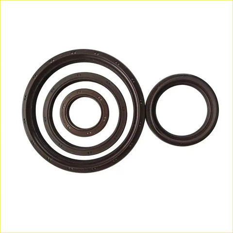 Set of dark brown rubber crankshaft oil seals in varying sizes for toyota landcruiser 90 1kd-ftv gasket pro