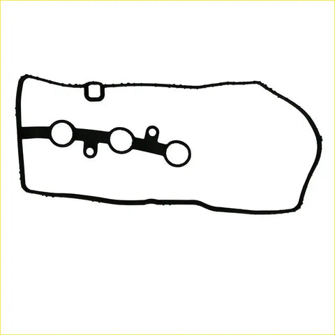 Black rubber gasket with circular cutouts and rectangular opening for toyota yaris 1krfe rocker cover gasket