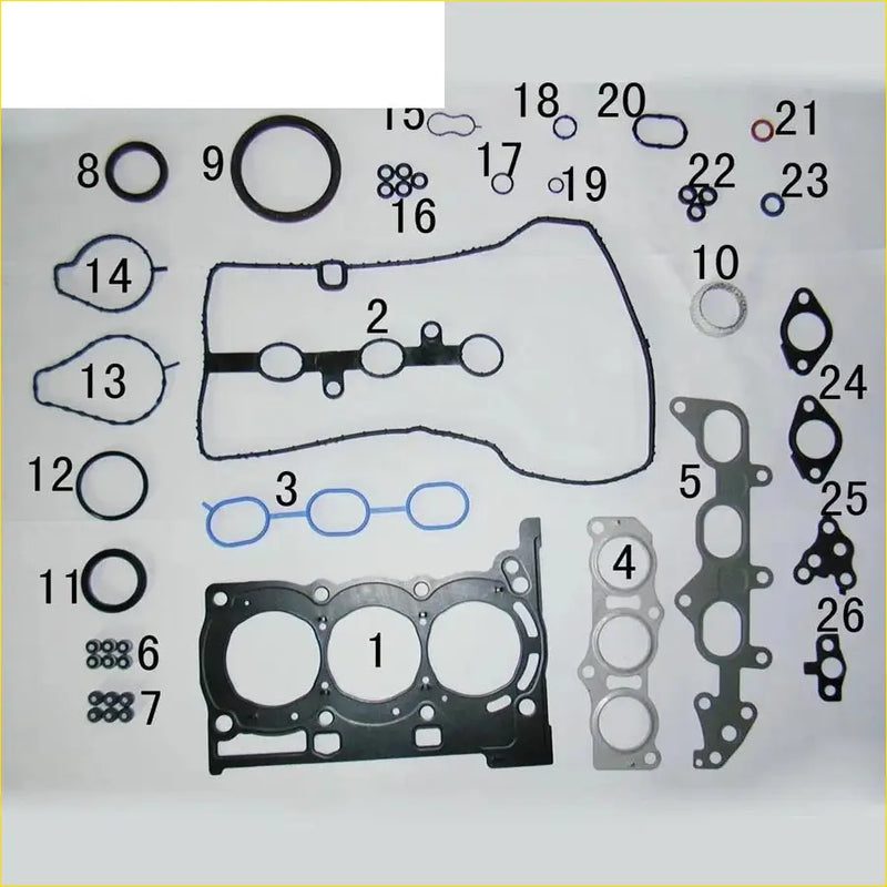 Black rubber engine head gasket set gasket pro for 1krfe 1kr toyota yaris or citroen c1 metal full set