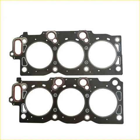 Black 1mz-fe cylinder head gasket set with three circular openings and red sealing rings for toyota camry solara coupe