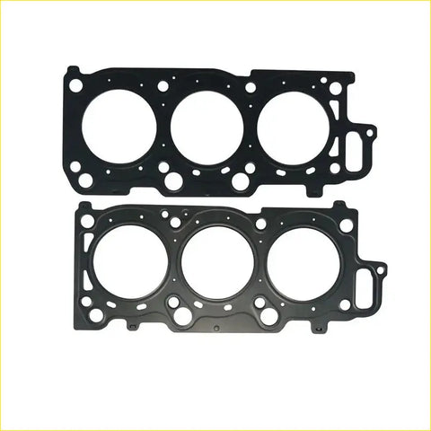 Black metal cylinder head gasket with three circular openings and bolt holes for 1MZFE toyota harrier lexus engine