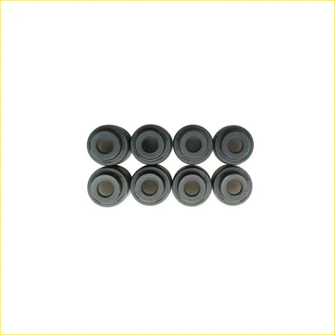 Eight black rubber valve stem oil seal bushings in two rows for toyota starlet 1.5 d np80 diesel engine