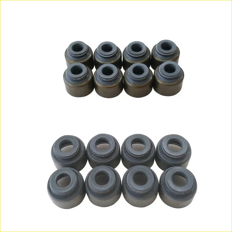 Set of ten black and bronze valve stem oil seals for gasket pro 1zzfe toyota avensis corolla auris in two rows