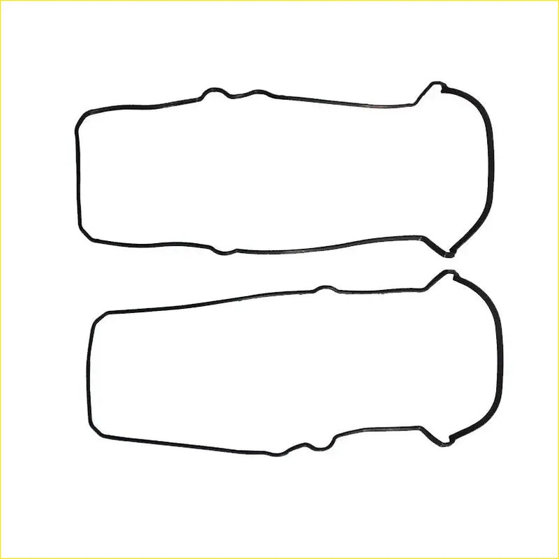Two black rubber valve cover gaskets with slightly irregular rounded ends for toyota land cruiser 100 and lexus lx 470