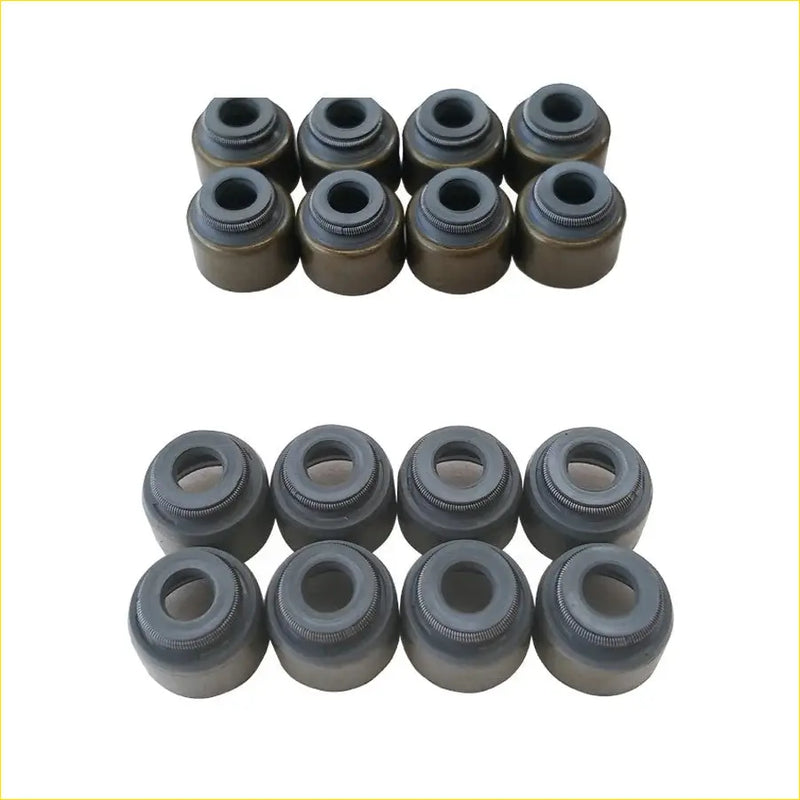 Black and metallic gray gasket pro valve stem oil seals 16pcs for toyota camry 3sfe 2.0l arranged in two rows