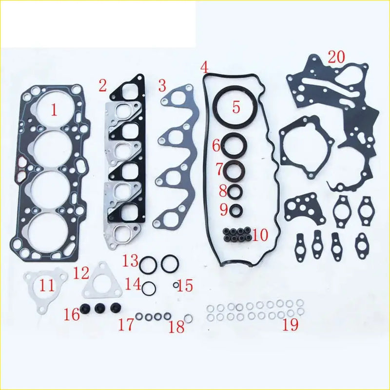 Black rubber gasket set with metallic seals washers and bolts for mitsubishi galant or proton persona 400