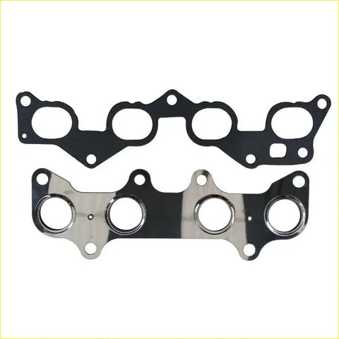 Black rubber gasket set with chrome-plated metal manifold flange for toyota corolla 4efe intake exhaust manifold