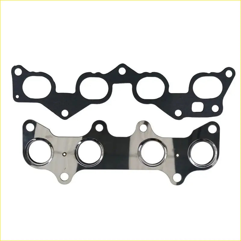 Black rubber gasket set with chrome-plated metal manifold flange for toyota corolla 4efe intake exhaust manifold