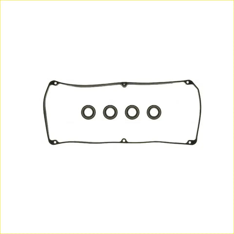 Black rubber engine valve cover gasket with four circular seals for mitsubishi lancer 4g18 rocker cover use
