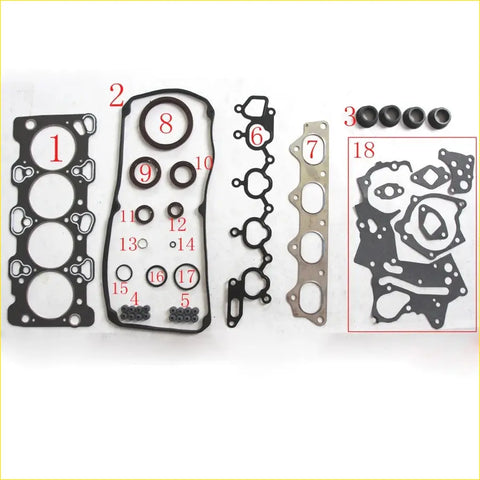 Black rubber gasket set for engine head gasket pro 4g63 sohc v31 mitsubishi l200 l300 l400 2.0 16v full set