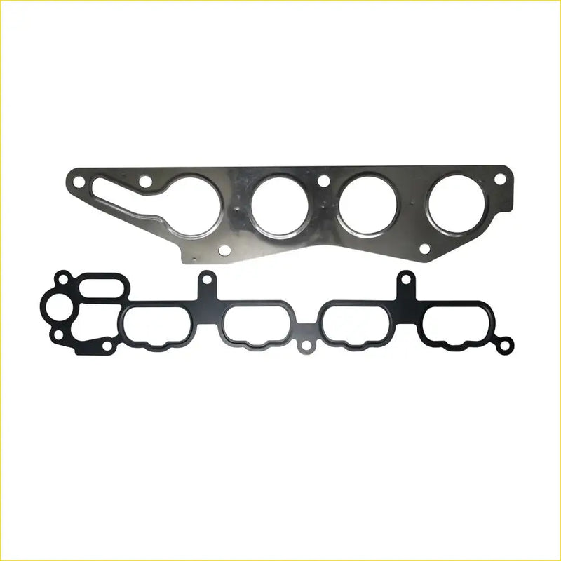 Black rubber gasket set with metallic mounting plate for mitsubishi grandis galant outlander i intake exhaust manifold