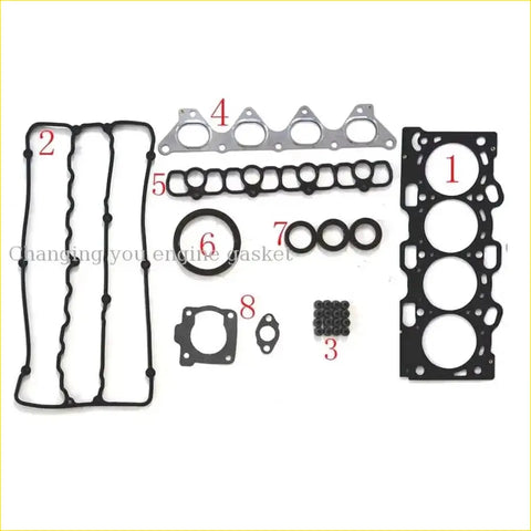 Black rubber engine gasket set with metallic valve cover gaskets and sealing rings for mitsubishi pajero galant 4g94 gdi