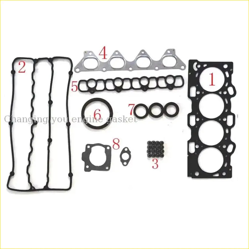Black rubber engine gasket set with metallic valve cover gaskets and sealing rings for mitsubishi pajero galant 4g94 gdi