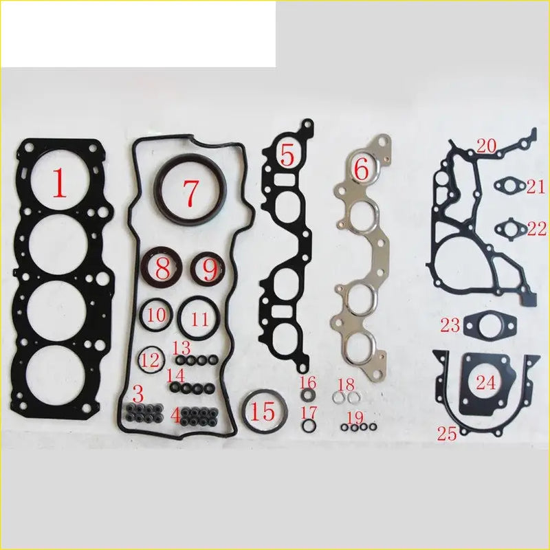 Black rubber gasket set with metallic seals for toyota celica camry 16v 2.2l full metal gasket pro set