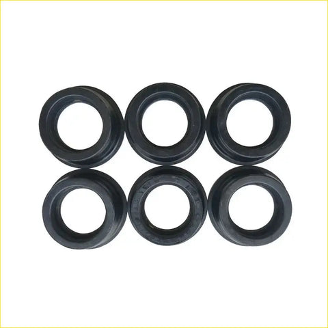 Six black rubber grommets arranged in two rows for gasket pro 6g72 6g74 mitsubishi pajero sport v6 oil seal