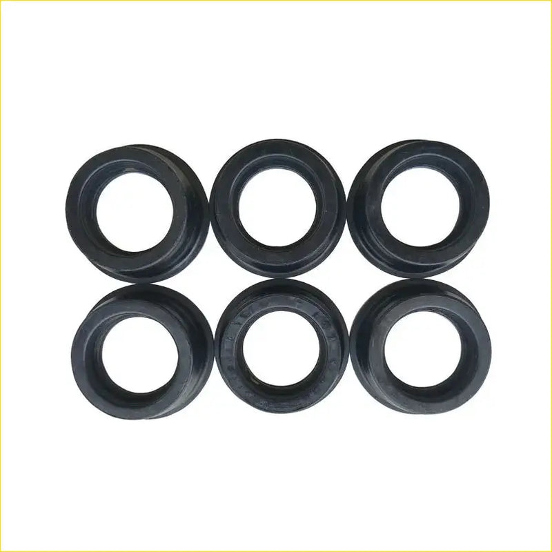 Six black rubber grommets arranged in two rows for gasket pro 6g72 6g74 mitsubishi pajero sport v6 oil seal