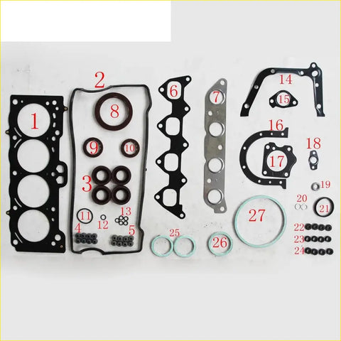 Black rubber gasket set with metal and silicone parts for engine repair gasket pro 7afe toyota corolla carina 1.8l