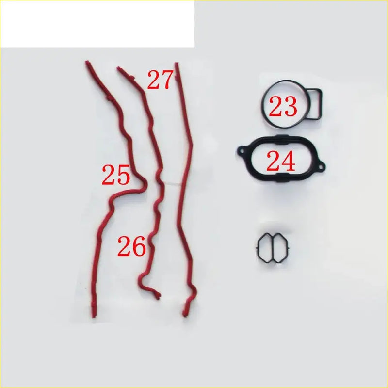 Red rubber hoses and black metal gaskets for gasket pro aj used in ford maverick mazda mpv ii tribute v6 24v dohc timing shim