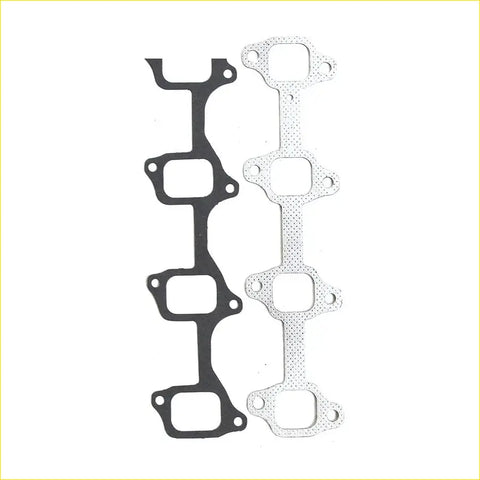 Set of four black and silver perforated engine head gaskets for toyota landcruiser intake and exhaust manifold