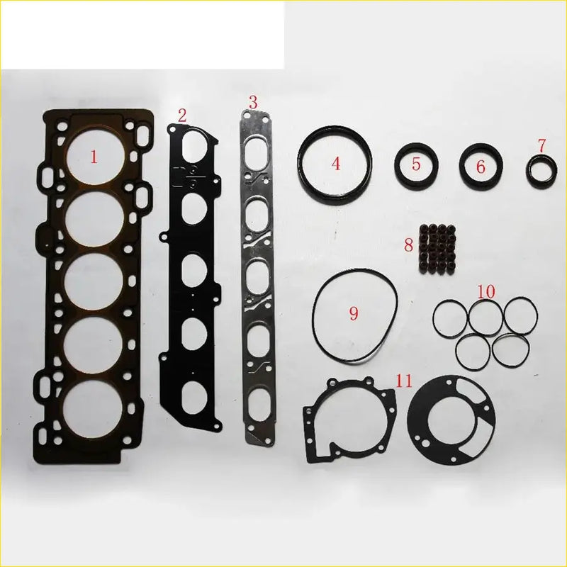 Black rubber gasket set in various sizes for engine head assembly fit volvo s40 ii and c70 ii 2.4 awd full set