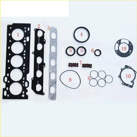 Black rubber gasket set with metallic parts and seals for volvo s40 s80 c30 t5 full pro set b5254t3 b5254t6