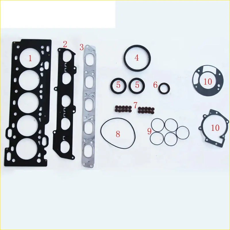 Black rubber gasket set with metallic parts and seals for volvo s40 s80 c30 t5 full pro set b5254t3 b5254t6