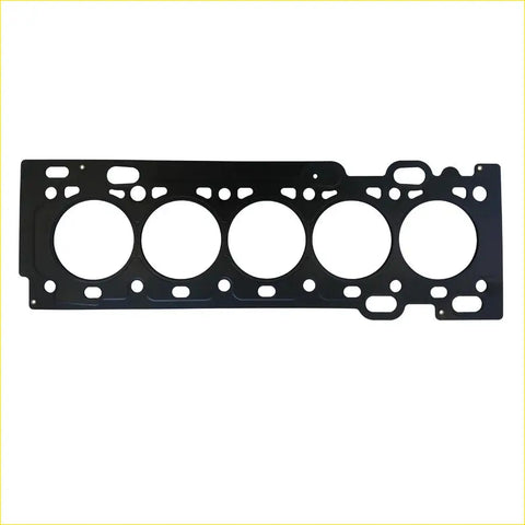 Black metal cylinder head gasket with five circular openings and mounting holes for volvo s40 v50 s80 ii c30 v70