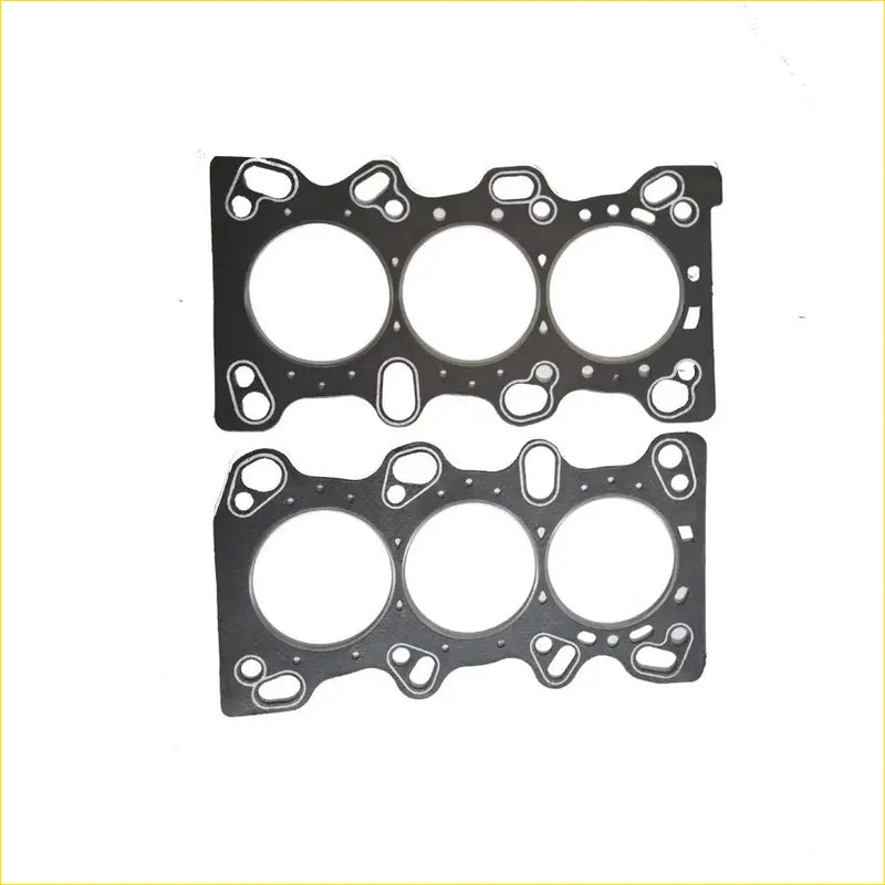 Black engine head gaskets with three circular openings and bolt holes for honda legend v6 24v sohc cylinder use