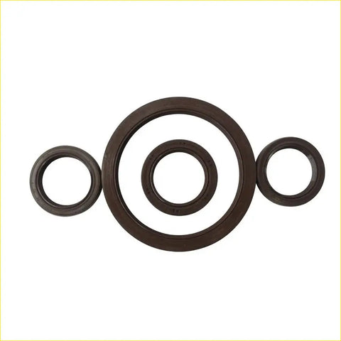 Set of three dark brown rubber crankshaft oil seals for citroen xsara coupe c4 and peugeot 206 406 engines