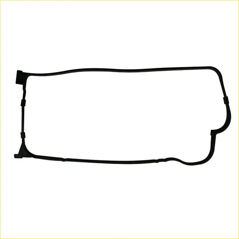 Black rubber gasket with reinforced edges and molded tabs for secure fit on honda civic 16v rocker valve cover
