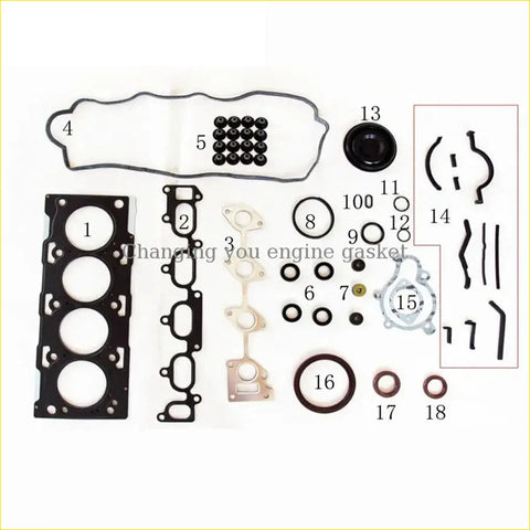 Black rubber gasket set with assorted seals and bolts for hyundai trajet elantra 2.0l full gasket pro d4ea kit