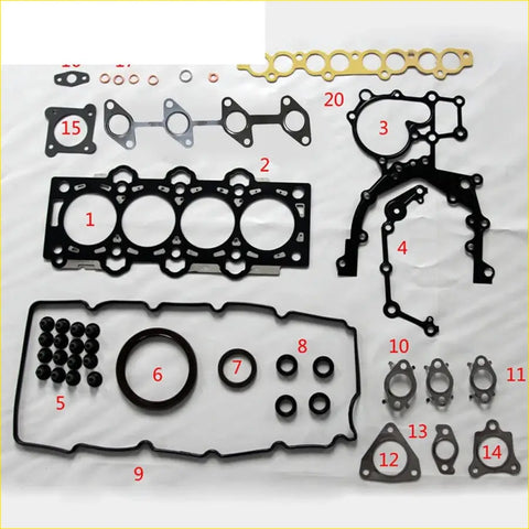 Black rubber gasket set with metal components for engine head gasket pro d4fa for kia rio pride cerato hyundai getz 1.5 full set