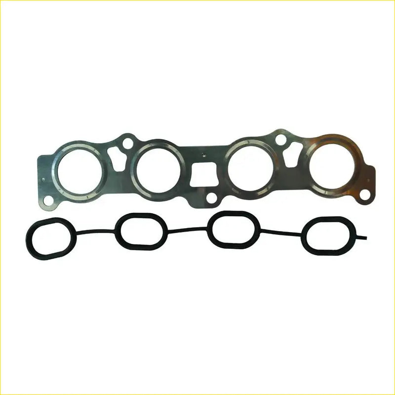 Metallic gray engine head gasket with four circular openings and black rubber seals for daihatsu terios intake exhaust use