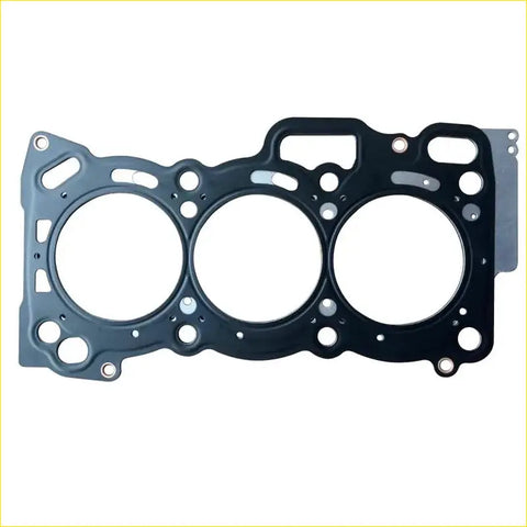 Black engine head gasket with three circular openings and bolt holes for daihatsu sirion yrv cuore vi move 1.0l engine
