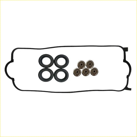 Black rubber gasket with four black o-rings and six metal bolts for gasket pro honda accord f22b1 f23a rocker cover use