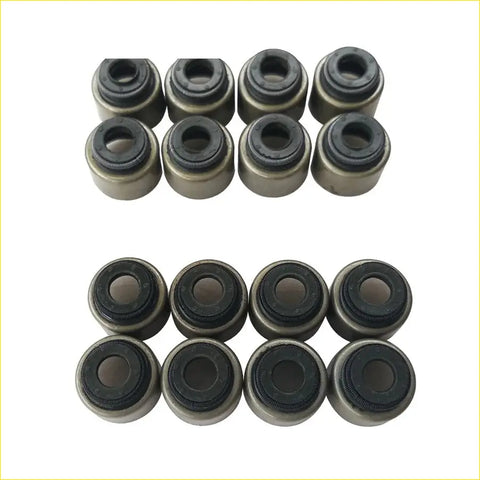 Set of ten metallic valve stem oil seals with black rubber gaskets for honda accord by gasket pro arranged in two rows