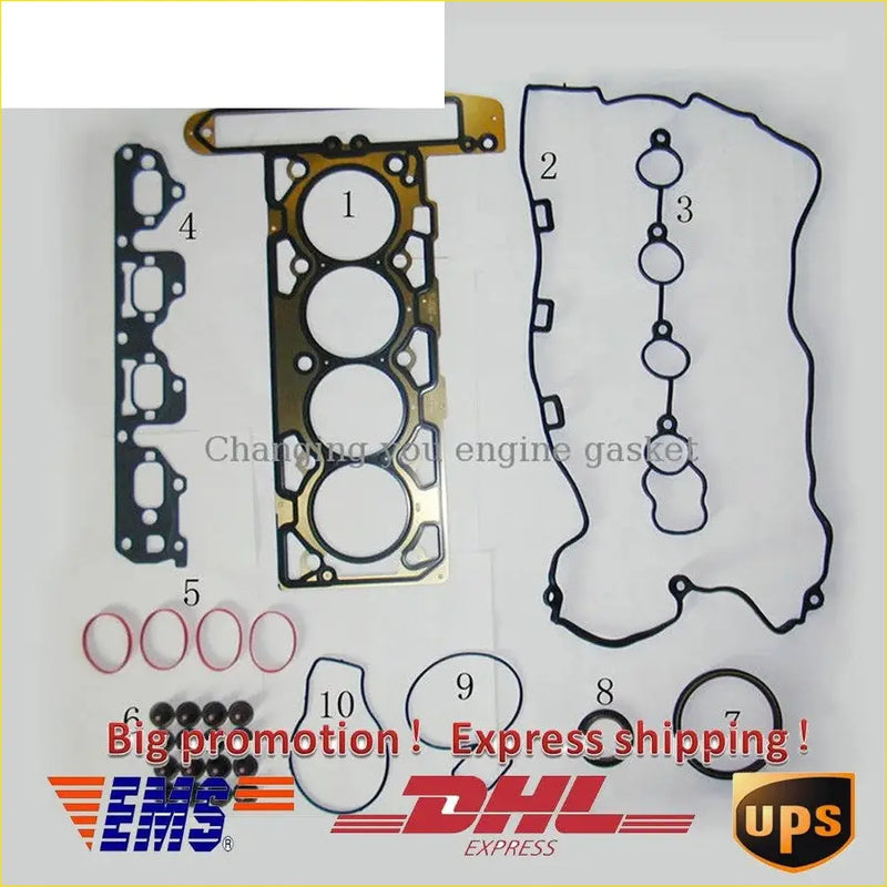 Black rubber engine gasket set with metallic gold head gasket and seals fit for chevrolet hhr captiva and vauxhall antara