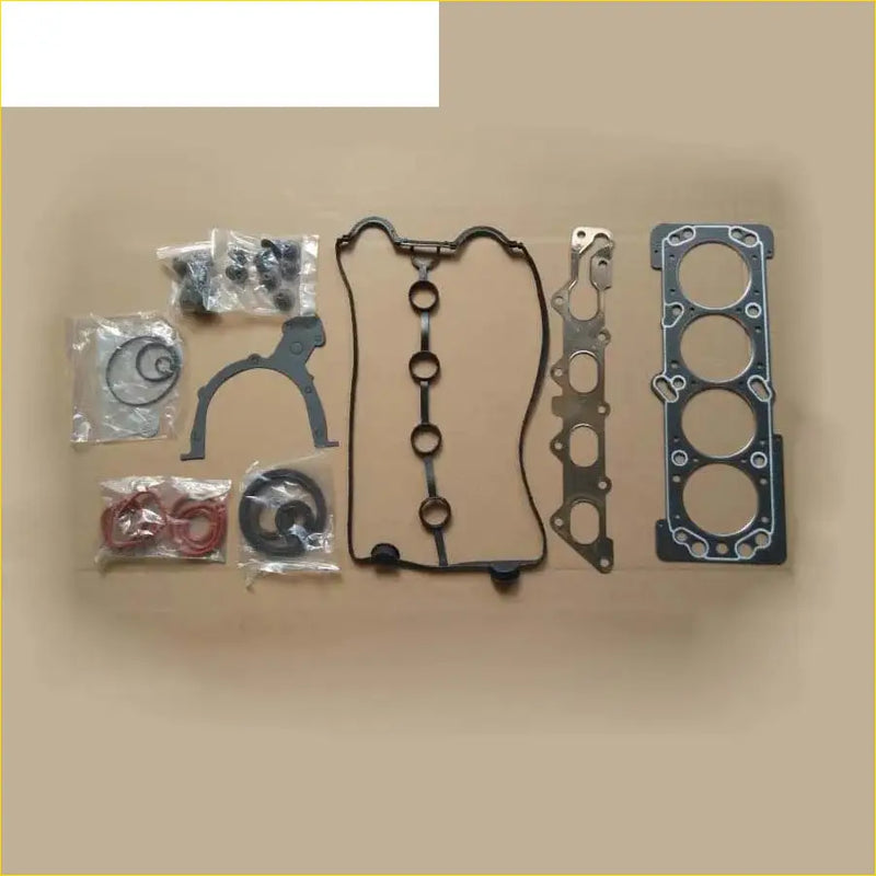 Set of metallic, black rubber, red silicone, and gray metal engine head gaskets and seals for chevrolet nubira kalos lacetti 1.4l