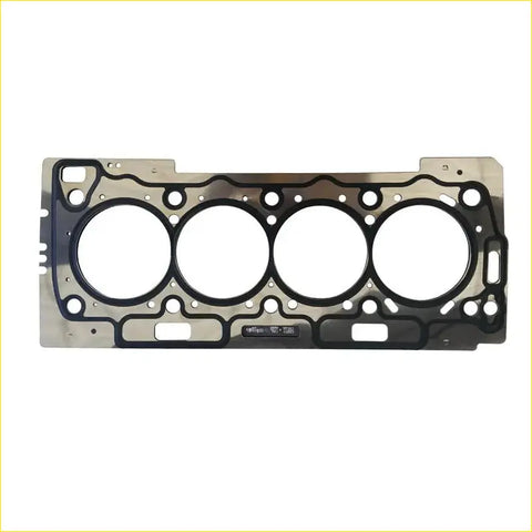 Metallic cylinder head gasket with four circular openings and black rubber seals for citroen xsara c2 c3 16v tu5jp4