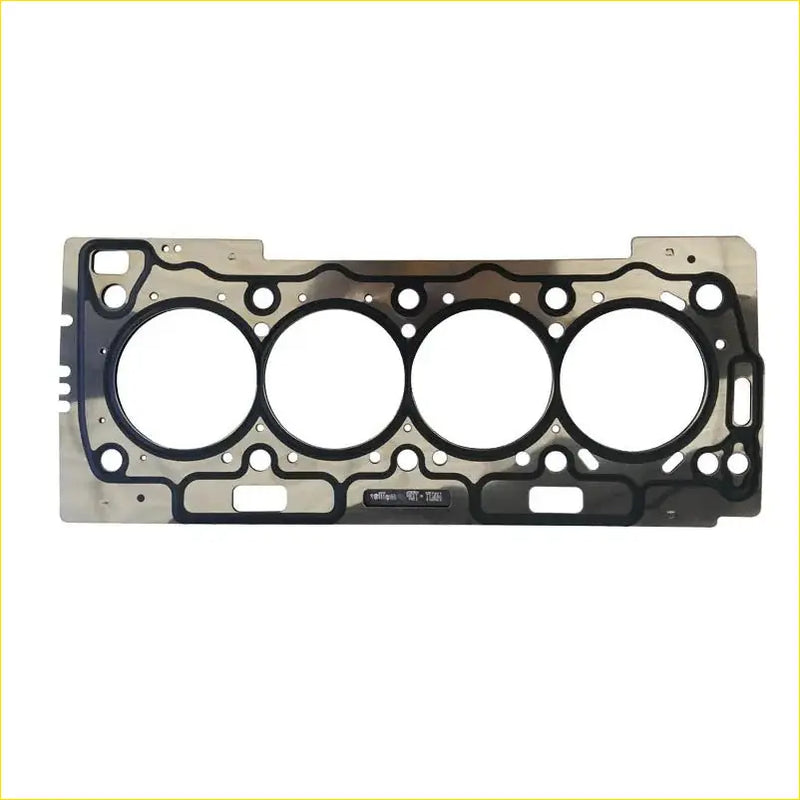 Metallic cylinder head gasket with four circular openings and black rubber seals for citroen xsara c2 c3 16v tu5jp4