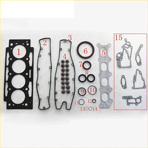 Black rubber gasket set with metal parts and circular seals for Citroen xsara picasso c4 c5 c8 jumpy 2.0 ew10j4