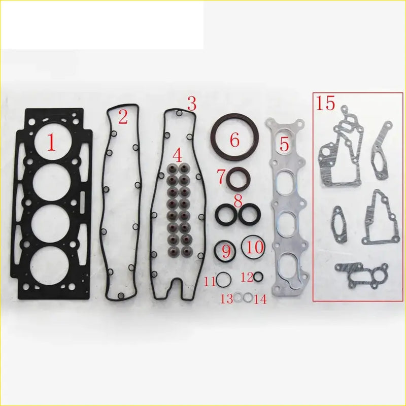 Black rubber gasket set with metal parts and circular seals for Citroen xsara picasso c4 c5 c8 jumpy 2.0 ew10j4