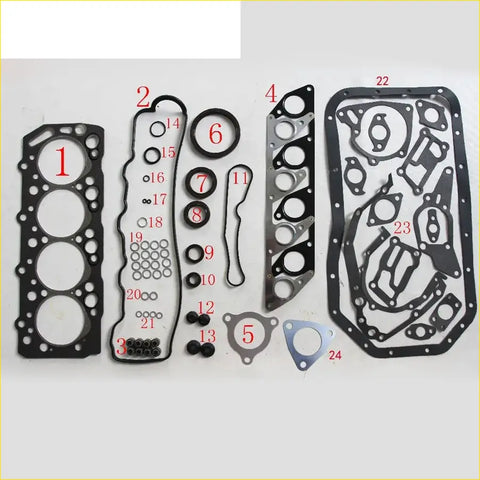Black rubber gasket set for hyundai galloper 2.5 d4bh full engine component sealing kit