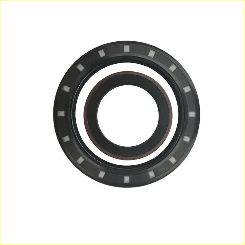 Black rubber gasket pro crankshaft oil seal with circular design and rectangular cutouts for isuzu elf 250 diesel