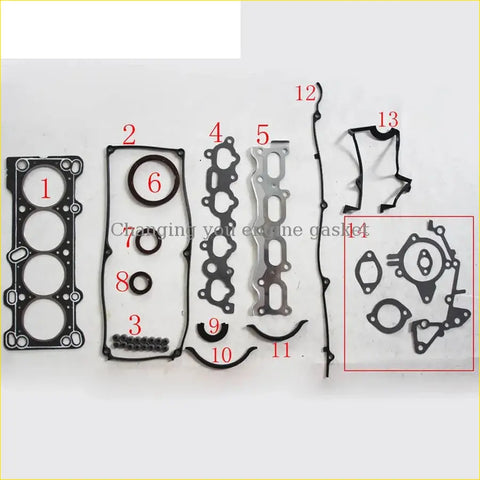 Black rubber gasket set for engine overhaul by gasket pro for kia sephia 16v b6 full set 8aby-10-271a