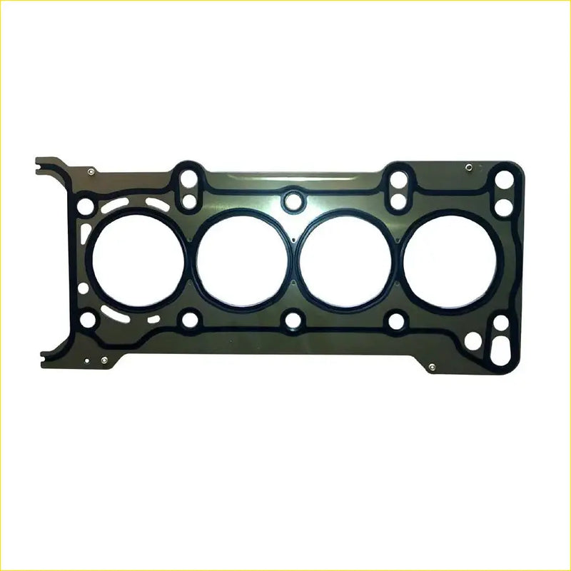 Black rubber gasket with four circular openings and metal mounting points for mazda 2 dohc 16v cylinder head