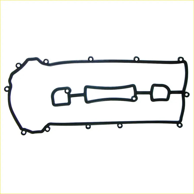 Black rubber engine valve cover gasket with molded cutouts and mounting holes for mazda 6 and mpv engines