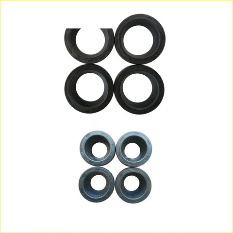 Set of four black rubber spark plug gaskets and four gray metal bushings for mitsubishi l 200 2.5l 4wd
